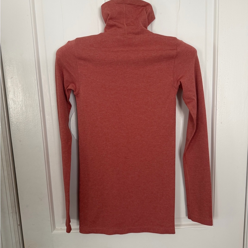 Lululemon Yin Vibes Ribbed Swiftly Turtleneck Top Copper Clay Size 4